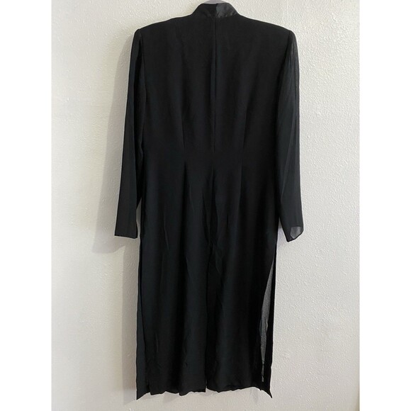 Avant Garde Sheer Long Black Suit Jacket Sz 10 Chiffon Evening Event Artsy D30 - Picture 7 of 10